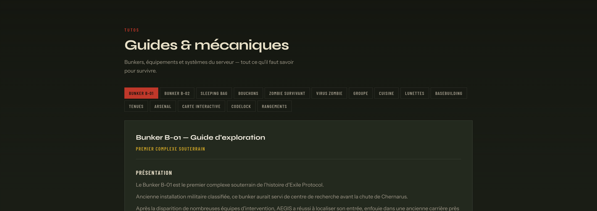 Exile Protocol - guides et mécaniques