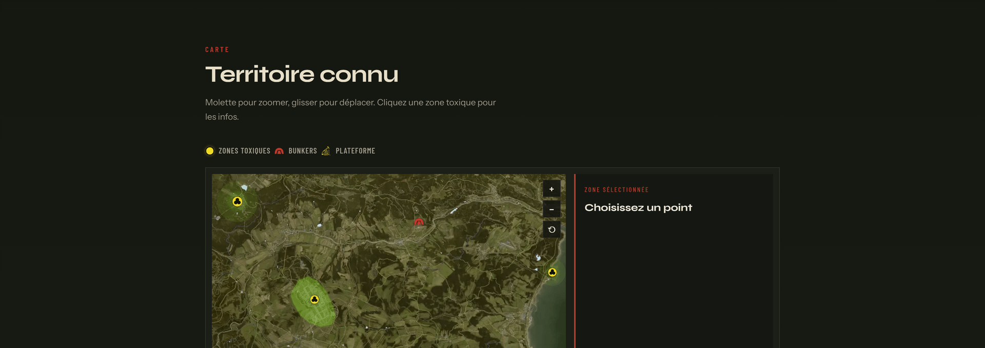 Exile Protocol - carte interactive