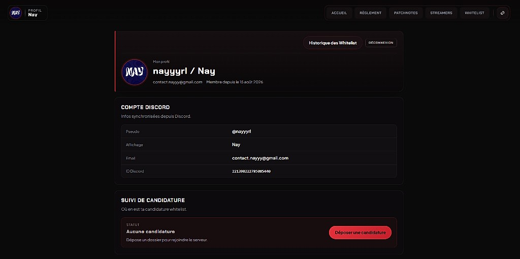 Vision WL - profil joueur et suivi de candidature